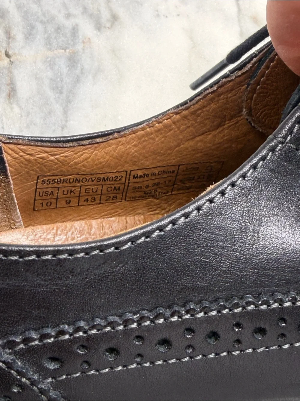 Vionic Bruno Black Leather Wingtip Oxford Dress Shoes Mens Size 10 US 43 EU